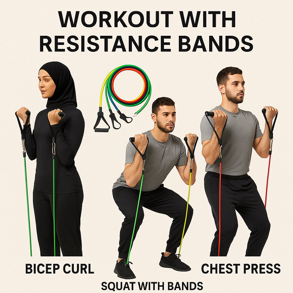 “11PCS Resistance Bands Set with Handles, Straps & Bag – Complete Home Workout Kit”